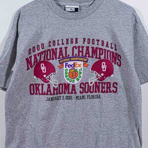 Vintage Oklahoma Sooners 2000 National Champions T-Shirt Puma Medium Orange Bowl